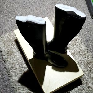 Franco Sarto Black Zip Boots.